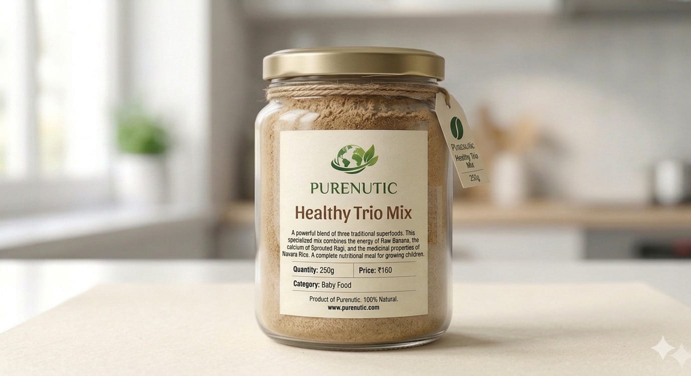 Healthy Trio Mix (Raw Banana + Sprouted Ragi + Navara Rice)